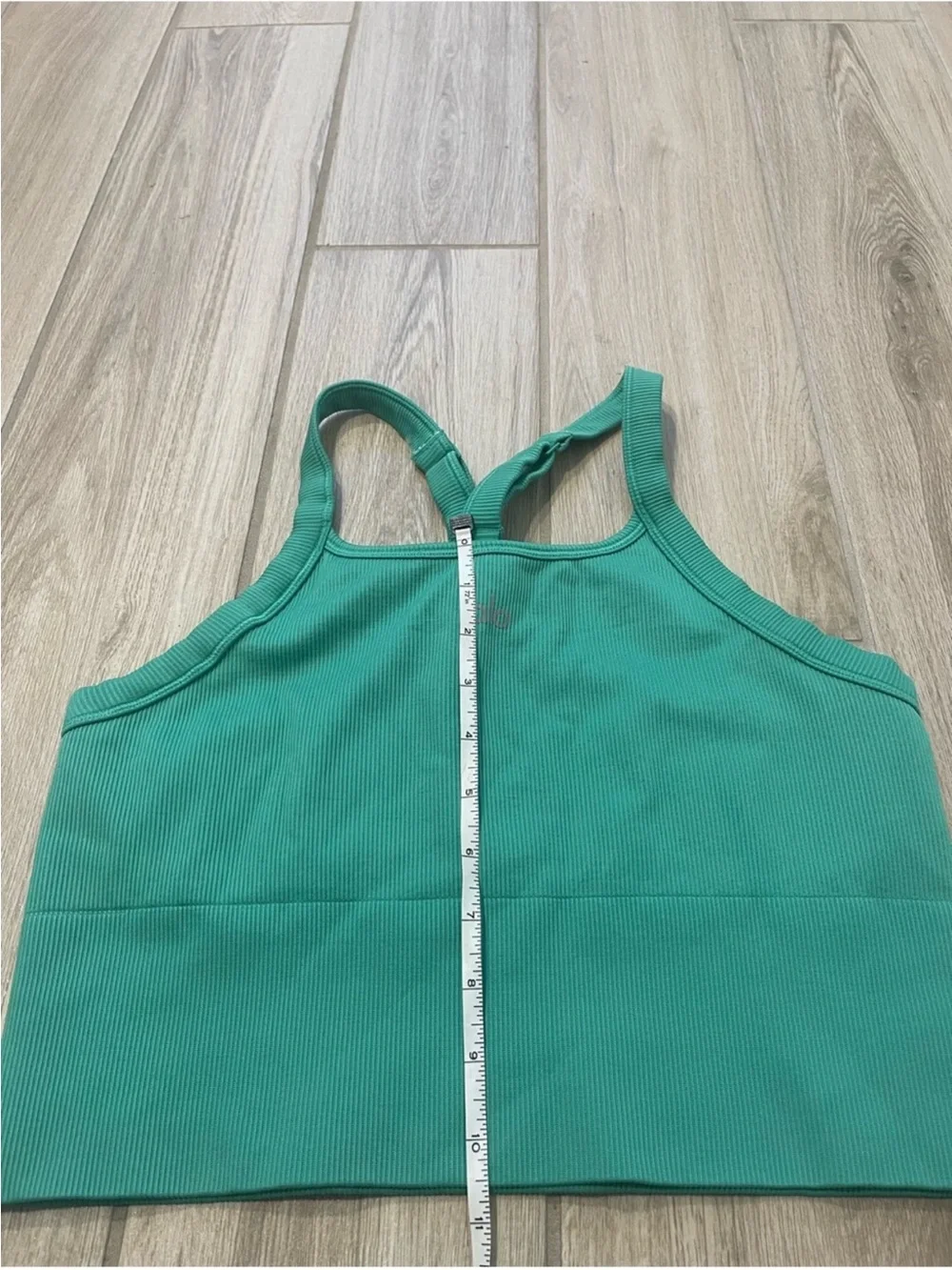 Alo Yoga Ribbed Favorite Bra Tank Top Spruce Green Sz L 12-14 W9730R